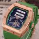 Replica Rose Gold Green Rubber Band Richard Mille Tourbillon Watch (2)_th.jpg